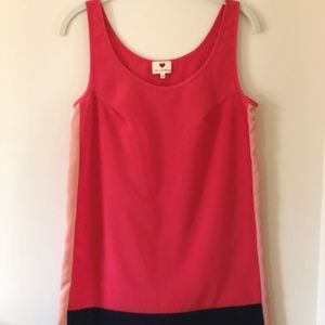 Coral and Navy Shift Dress